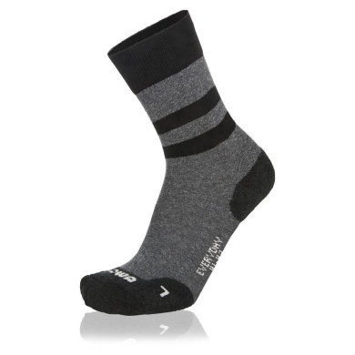 Lowa Day Sock Crew Everyday (Merino/Cotton) grey/striped - 1 Pair